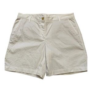 Talbots Women’s Girlfriend Chino Shorts White Size 12 (Washed But Not Worn)